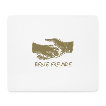 Hund und Herrchen, Beste Freunde Silhouette - Mousepad (Querformat) - Weiß - Vorne