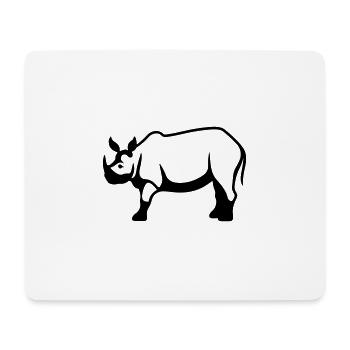 Nashorn - Mousepad (Querformat) - Weiß - Vorne