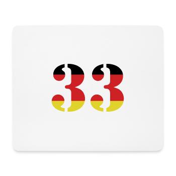 33 Zahl Trikot Deutschland - Mousepad (Querformat) - Weiß - Vorne