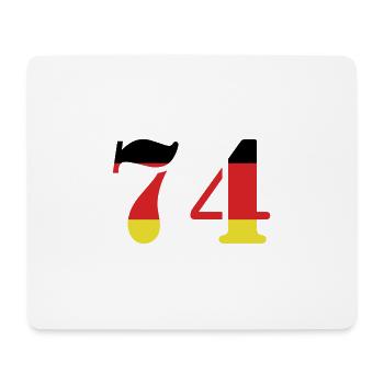 74 Numéro Jersey Allemagne - Tapis de souris (format paysage) - blanc - Devant
