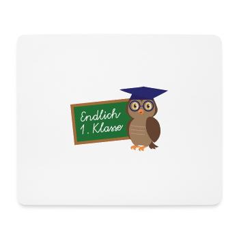 Endlich 1 Klasse Einschulung Schulanfang Schüler - Mousepad (Querformat) - Weiß - Vorne