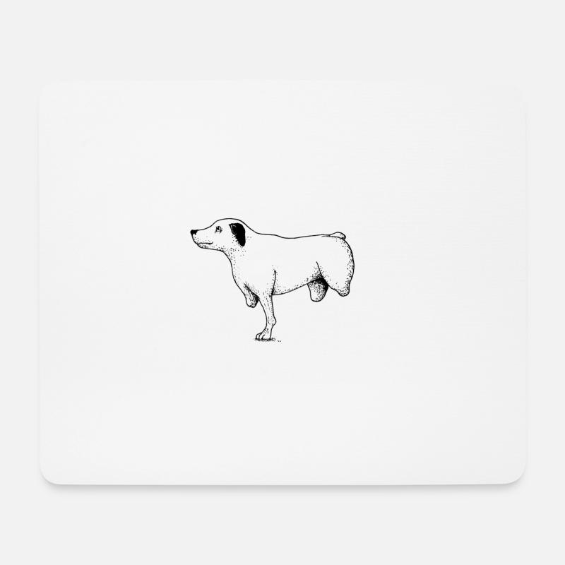 limpingDogBlackWhite - Mouse Pad (horizontal) - white