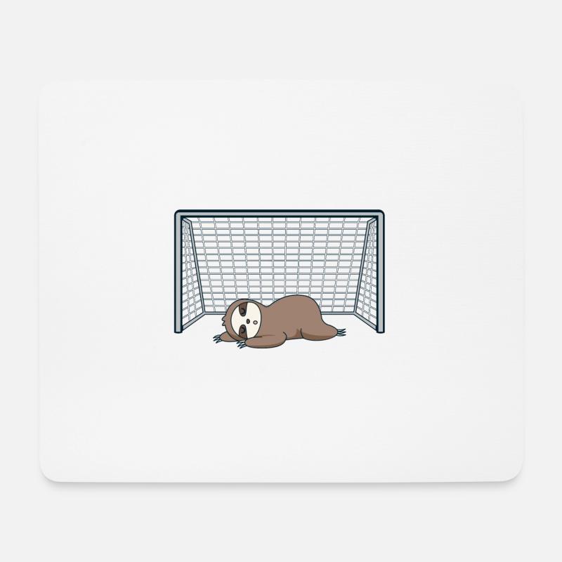 Fußball Torwart Faultier Schlafen - Mousepad (Querformat) - Weiß