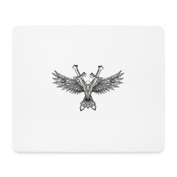 Viking Rabe Odin Hugin Munin épées pierre - Tapis de souris (format paysage) - blanc - Devant