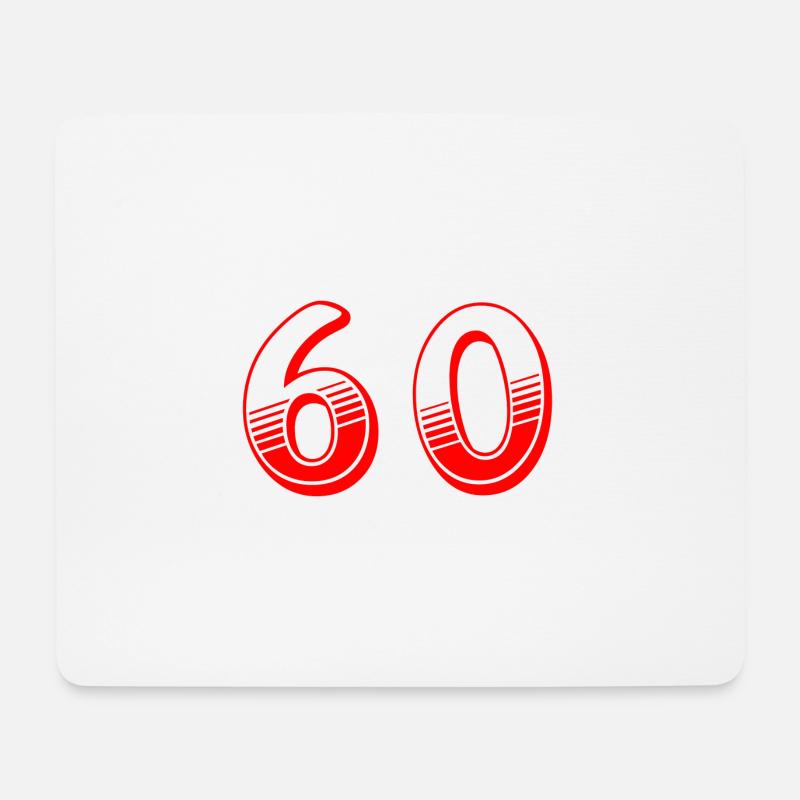 GLÜCKSNUMMER SECHZIG 60 LUCKY NUMBER TRIKOT RETRO - Mousepad (Querformat) - Weiß
