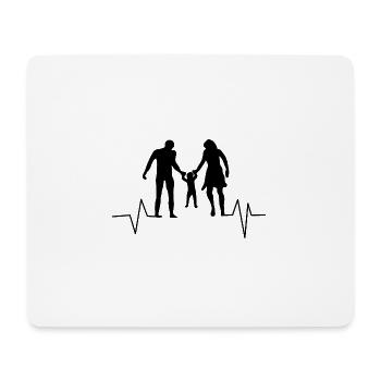 Famille Papa Maman Battement de coeur - Tapis de souris (format paysage) - blanc - Devant