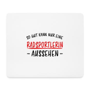 Radsportlerin Mountainbike Bike Fahrrad Geschenk - Mousepad (Querformat) - Weiß - Vorne