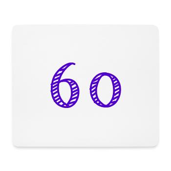 60 YEARS. 60TH ANNIVERSARY. BIRTHDAY 60 YEARS. 60 - Mouse Pad (horizontal) - white - Front