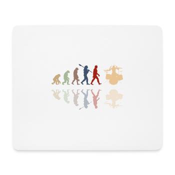 Evolution de l’homme Drums Band Retro Vintage Drummer - Tapis de souris (format paysage) - blanc - Devant