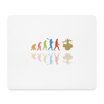 Evolution de l’homme Drums Band Retro Vintage Drummer - Tapis de souris (format paysage) - blanc - Devant
