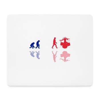 Evolution de l’homme Drums Band Retro Vintage Drummer - Tapis de souris (format paysage) - blanc - Devant