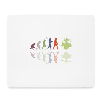 Evolution de l’homme Drums Band Retro Vintage Drummer - Tapis de souris (format paysage) - blanc - Devant