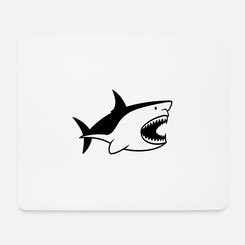 Hai - Mousepad (Querformat) - Weiß