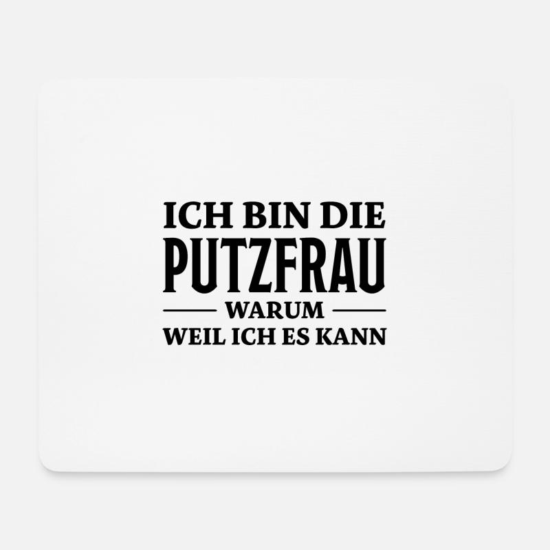 Putzfrau Spruch Reinigungskraft Putzfrau Geschenk - Mousepad (Querformat) - Weiß