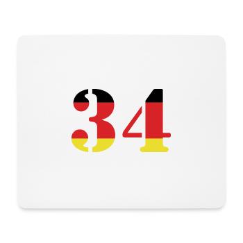 34 Numéro Jersey Allemagne - Tapis de souris (format paysage) - blanc - Devant