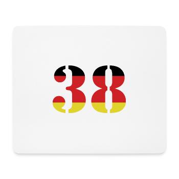38 Numéro Jersey Allemagne - Tapis de souris (format paysage) - blanc - Devant