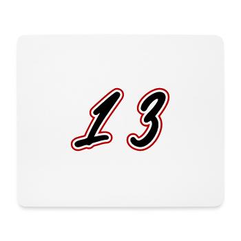 13 Zahl symbol - Mousepad (Querformat) - Weiß - Vorne