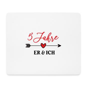 5 Jahre ER & SOE Hochzeitstag 5. Ehejahre Hölzerne - Mousepad (Querformat) - Weiß - Vorne