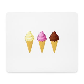 Eis Waffel Kostüme Eiscreme Eiskugel Waffeleis - Mousepad (Querformat) - Weiß - Vorne
