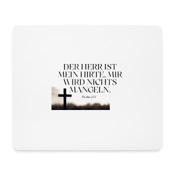 Psalm 23 Hirte Vertrauen Kreuz - Mousepad (Querformat) - Weiß - Vorne