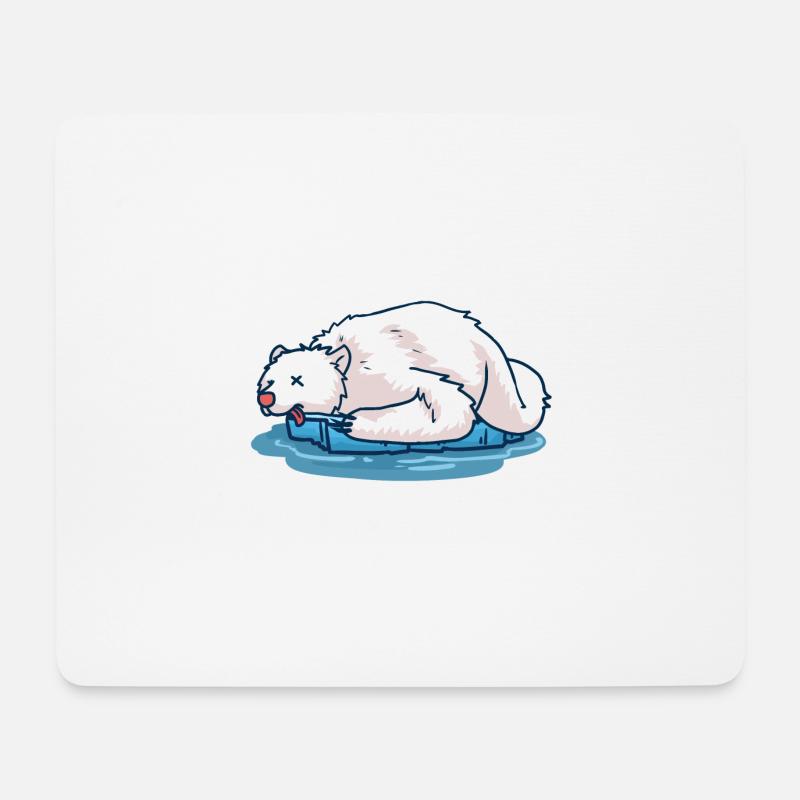 Dead polar bear on an ice floe Rip Climate change - Mouse Pad (horizontal) - white