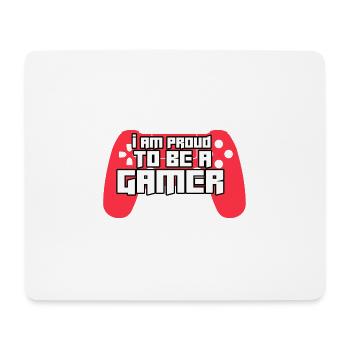 I Am Proud To Be A Gamer Cool Gaming T-Shirt - Mouse Pad (horizontal) - white - Front