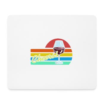 CHEERS! Retro Vintage Wine Lover Design T-Shirt - Mouse Pad (horizontal) - white - Front
