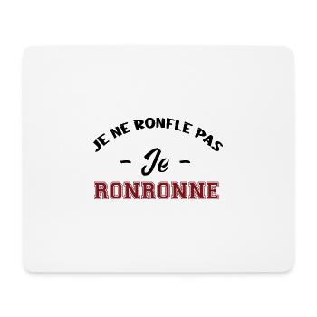 je ne ronfle pas je ronronne - Tapis de souris (format paysage) - blanc - Devant