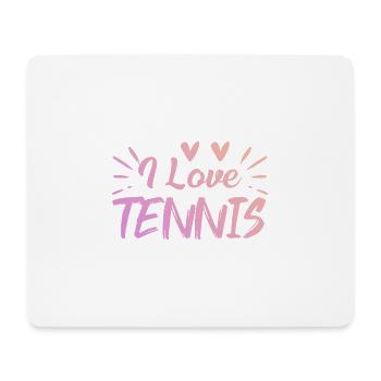 J’adore le tennis - Tapis de souris (format paysage) - blanc - Devant