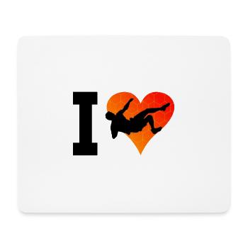 Klettern Boulder Bouldern Kletterer Climber - Mousepad (Querformat) - Weiß - Vorne