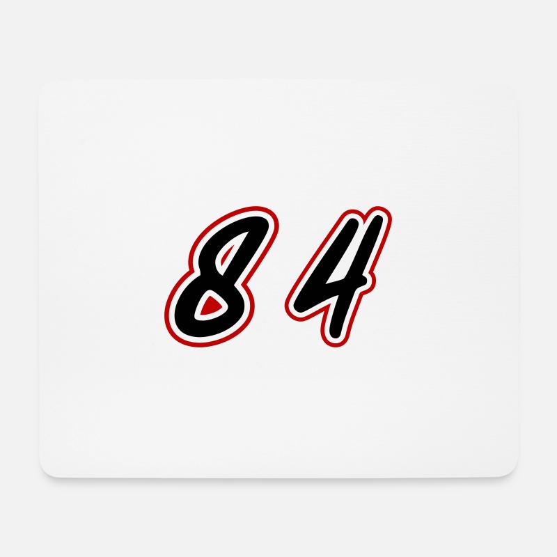84 Zahl Symbol - Mousepad (Querformat) - Weiß