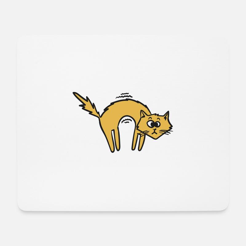 Coole Katze - Mousepad (Querformat) - Weiß