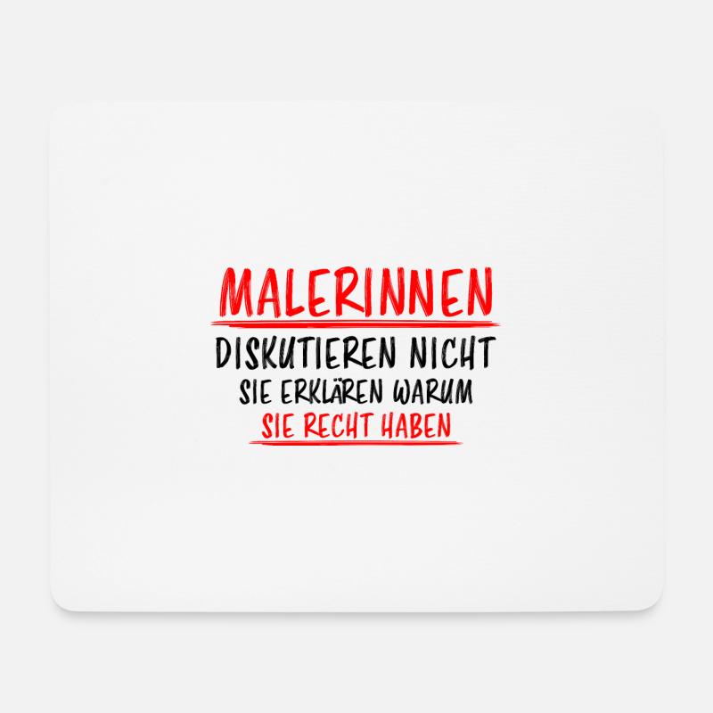 Malerin Beruf Lustige Spruch Malermeister Geschenk - Mousepad (Querformat) - Weiß