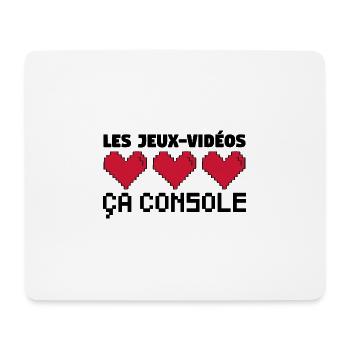 les jeux vidéos. ça console. Cadeau gamer. - Tapis de souris (format paysage) - blanc - Devant