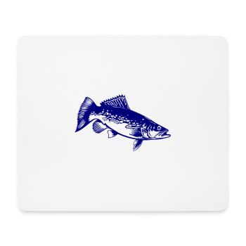 Pike Fish Silhouette - Mouse Pad (horizontal) - white - Front