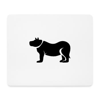 Nilpferd - Mousepad (Querformat) - Weiß - Vorne