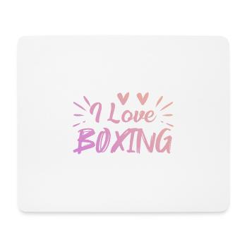 Ich liebe Boxen - Mousepad (Querformat) - Weiß - Vorne