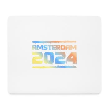 Amsterdam 2024 Bunt - Mousepad (Querformat) - Weiß - Vorne