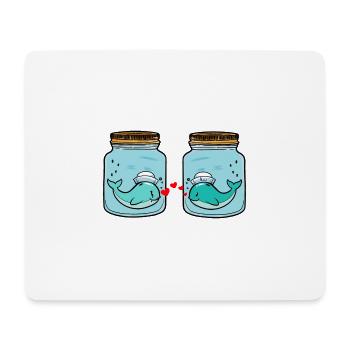 Whale Pisces Love Breakup Heartbreak Tears - Mouse Pad (horizontal) - white - Front