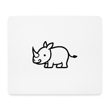 Nashorn - Mousepad (Querformat) - Weiß - Vorne