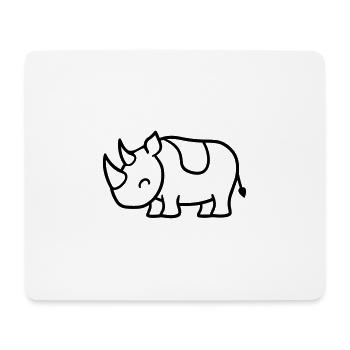 Nashorn - Mousepad (Querformat) - Weiß - Vorne