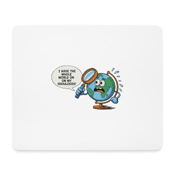 Drôle de géographie Le monde entier sur vos épaules - Tapis de souris (format paysage) - blanc - Devant