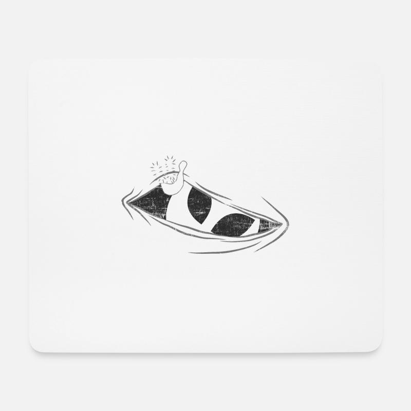 Lustiger Alien guckt aus dem Bauch - Mousepad (Querformat) - Weiß