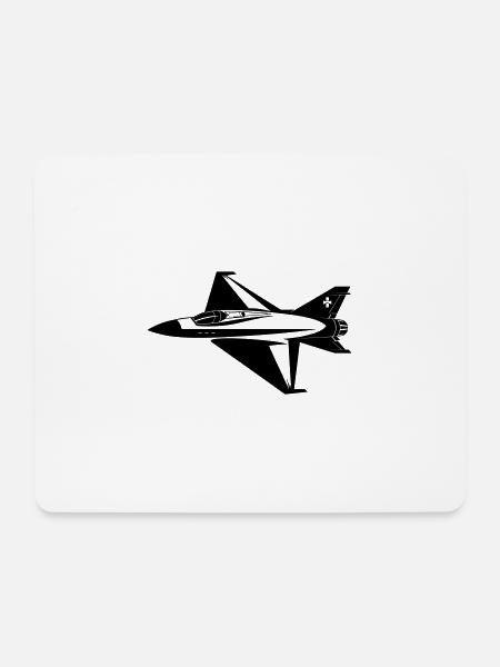 Kampfjet - Mousepad (Querformat) - Weiß