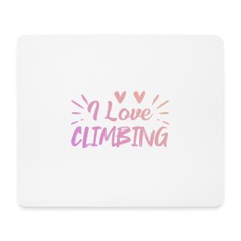 Ich liebe Klettern - Mousepad (Querformat) - Weiß - Vorne