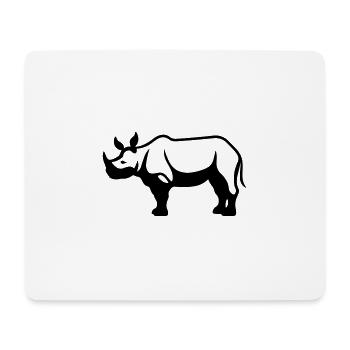 Nashorn - Mousepad (Querformat) - Weiß - Vorne