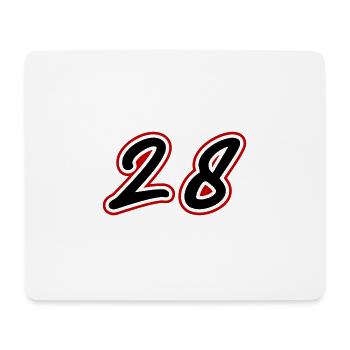 28 Number symbol - Mouse Pad (horizontal) - white - Front