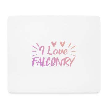 Ich liebe Falknerei - Mousepad (Querformat) - Weiß - Vorne