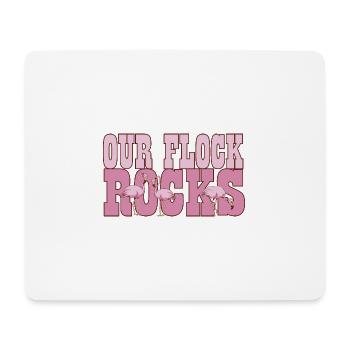 Flamingo Our Flock Rocks Family Summer Vacation - Mousepad (Querformat) - Weiß - Vorne