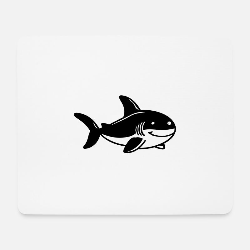 Hai - Mousepad (Querformat) - Weiß